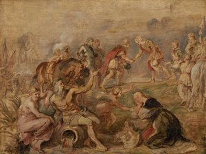 Meeting of King Ferdinand of Hungary and Cardinal-Infante Ferdinand of Spain at Nördlingen by Peter Paul Rubens